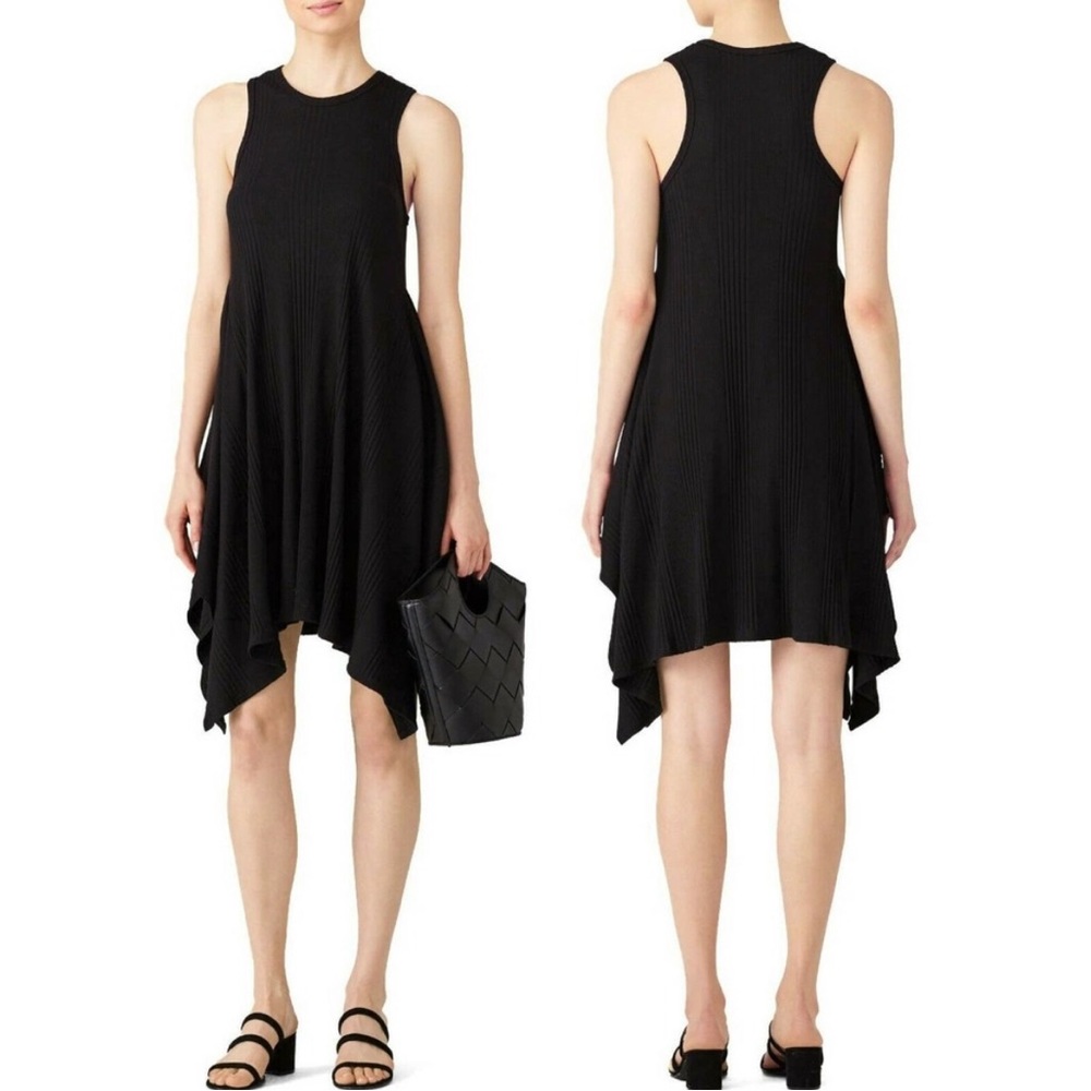 KINLY Variegated Rib Knit Dress S Sleeveless Crew